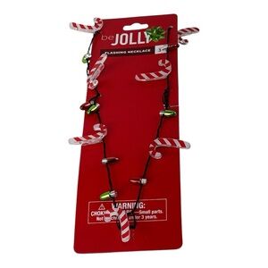Be Jolly Festive Flashing Candy Cane Necklace age 3+